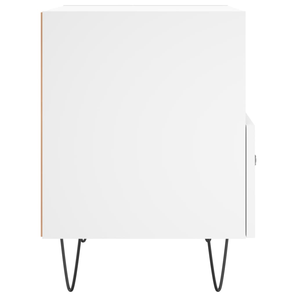 Noptieră, alb, 40x35x47,5 cm, lemn compozit - Lando