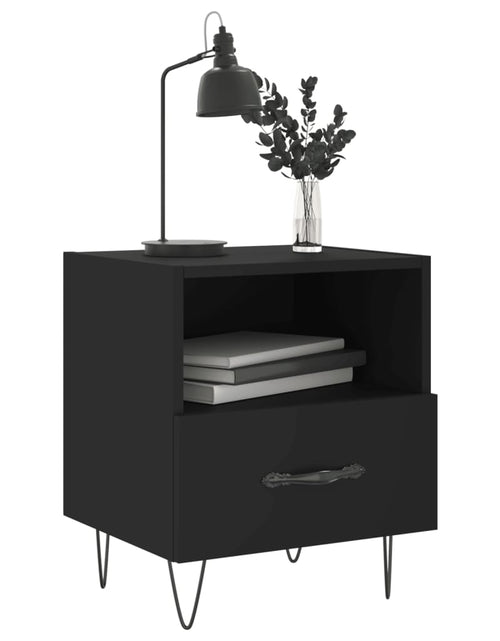 Încărcați imaginea în vizualizatorul Galerie, Noptieră, negru, 40x35x47,5 cm, lemn compozit - Lando
