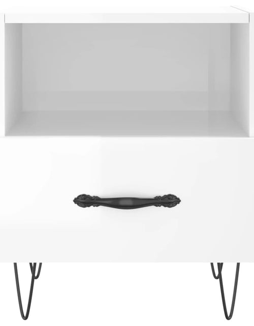 Загрузите изображение в средство просмотра галереи, Noptiere, 2 buc., alb extralucios, 40x35x47,5 cm, lemn compozit - Lando
