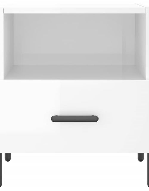 Загрузите изображение в средство просмотра галереи, Noptiere, 2 buc., alb extralucios, 40x35x47,5 cm, lemn compozit - Lando
