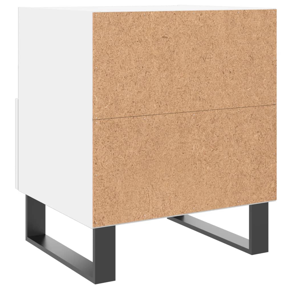Noptiere, 2 buc., alb, 40x35x47,5 cm, lemn compozit - Lando