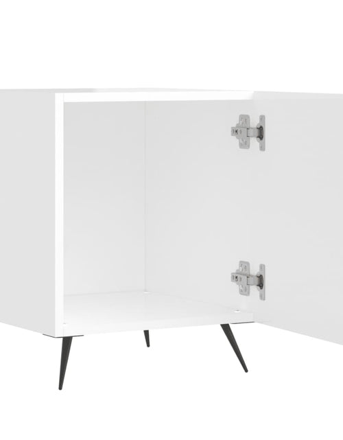 Загрузите изображение в средство просмотра галереи, Noptieră, alb extralucios, 40x40x50 cm, lemn compozit - Lando
