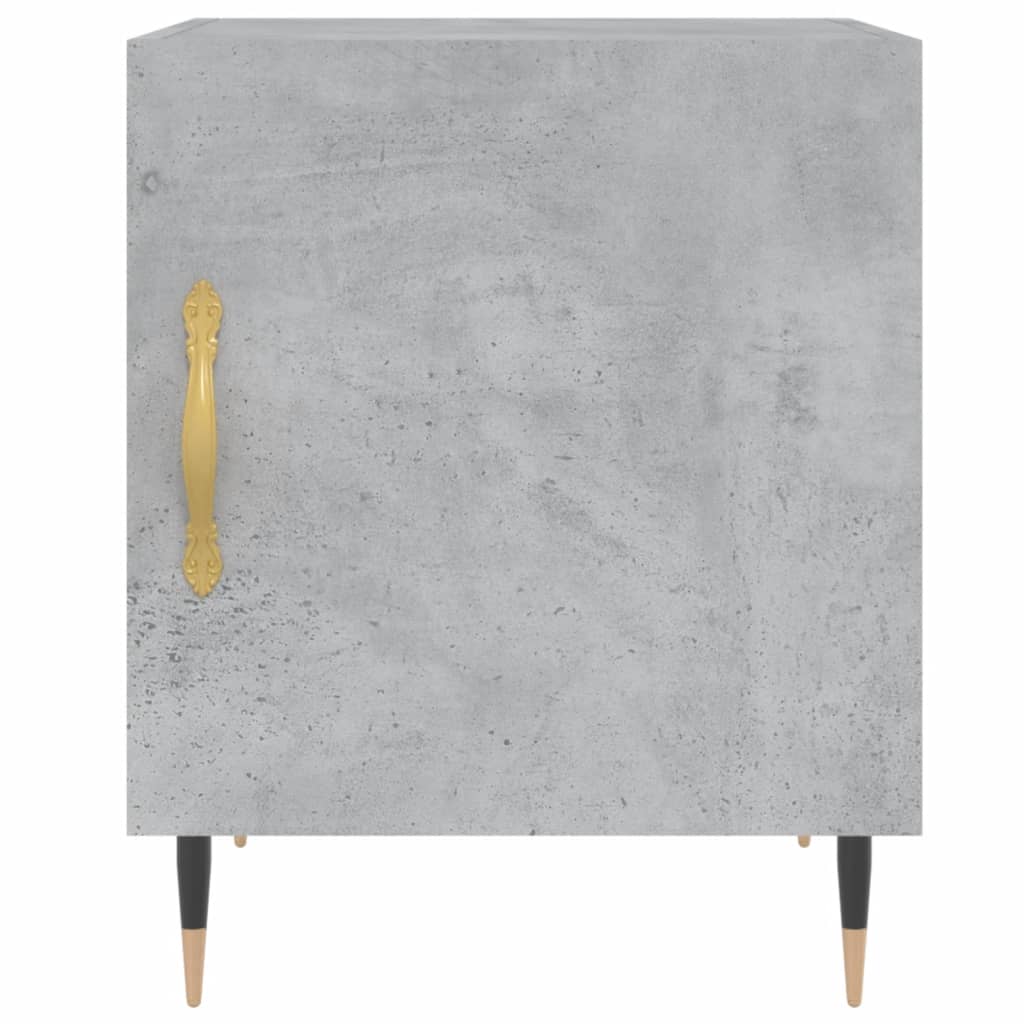 Noptieră, gri beton, 40x40x50 cm, lemn compozit - Lando