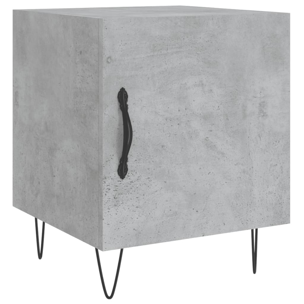 Noptieră, gri beton, 40x40x50 cm, lemn compozit - Lando