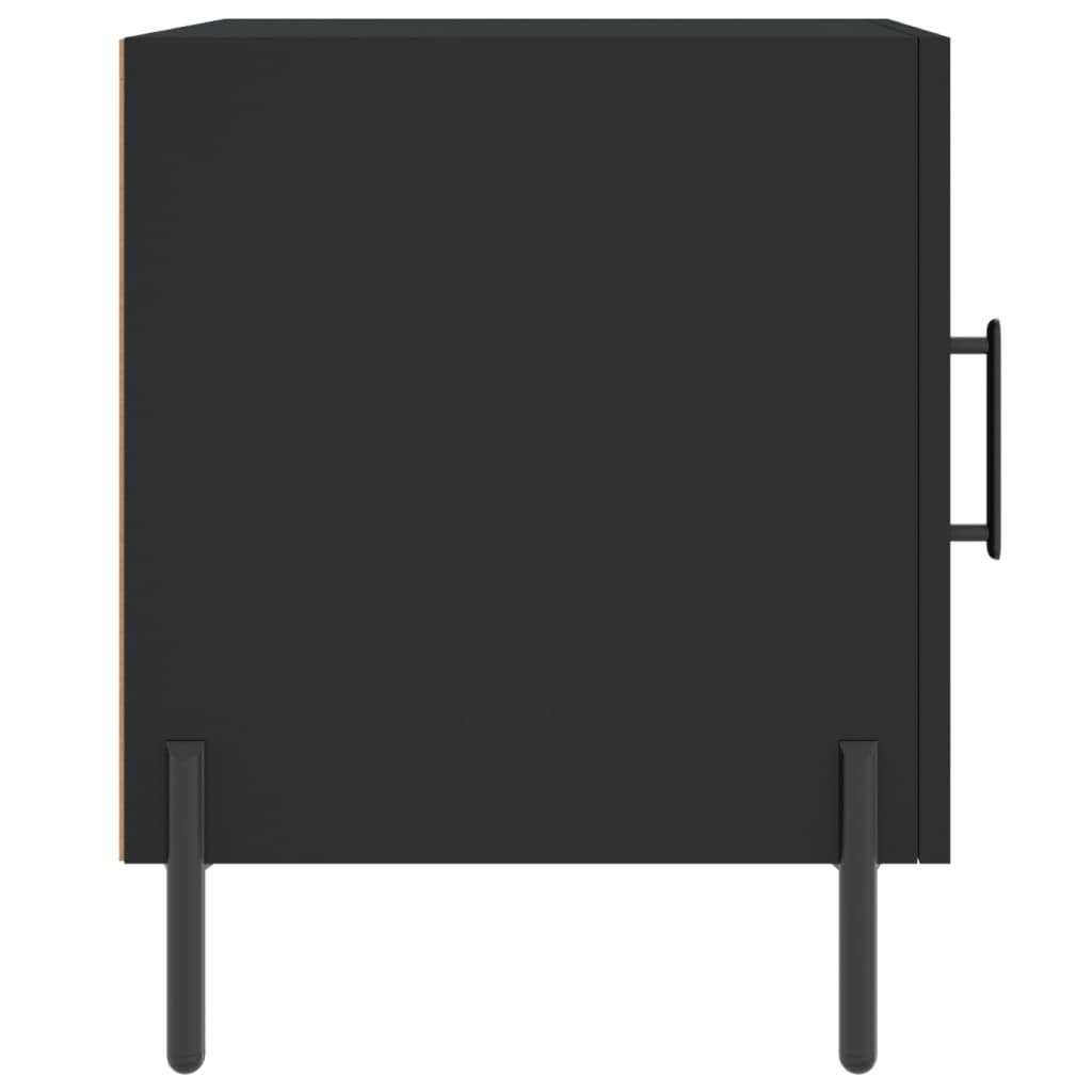 Noptiere, 2 buc., negru, 40x40x50 cm, lemn compozit - Lando