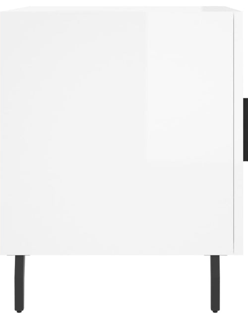Încărcați imaginea în vizualizatorul Galerie, Noptieră, alb extralucios, 40x40x50 cm, lemn compozit - Lando
