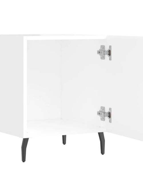 Încărcați imaginea în vizualizatorul Galerie, Noptiere, 2 buc., alb extralucios, 40x40x50 cm, lemn compozit - Lando
