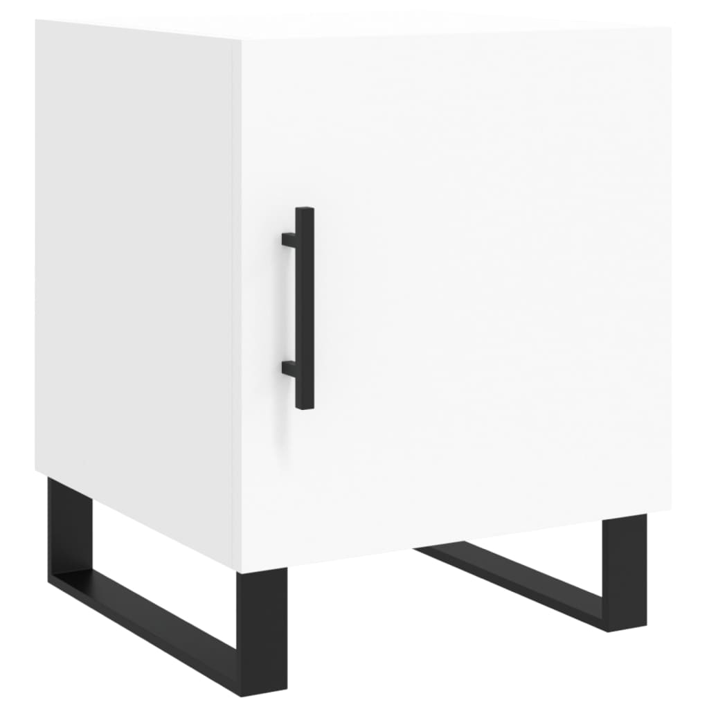 Noptiere, 2 buc., alb, 40x40x50 cm, lemn compozit - Lando