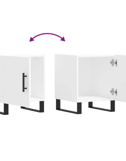 Загрузите изображение в средство просмотра галереи, Noptiere, 2 buc., alb, 40x40x50 cm, lemn compozit - Lando
