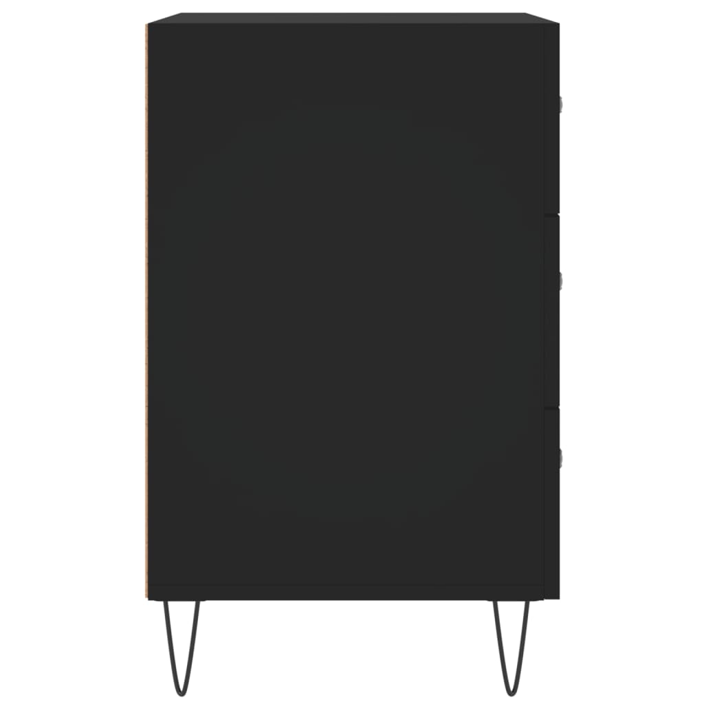 Noptieră, negru, 40x40x66 cm, lemn compozit - Lando