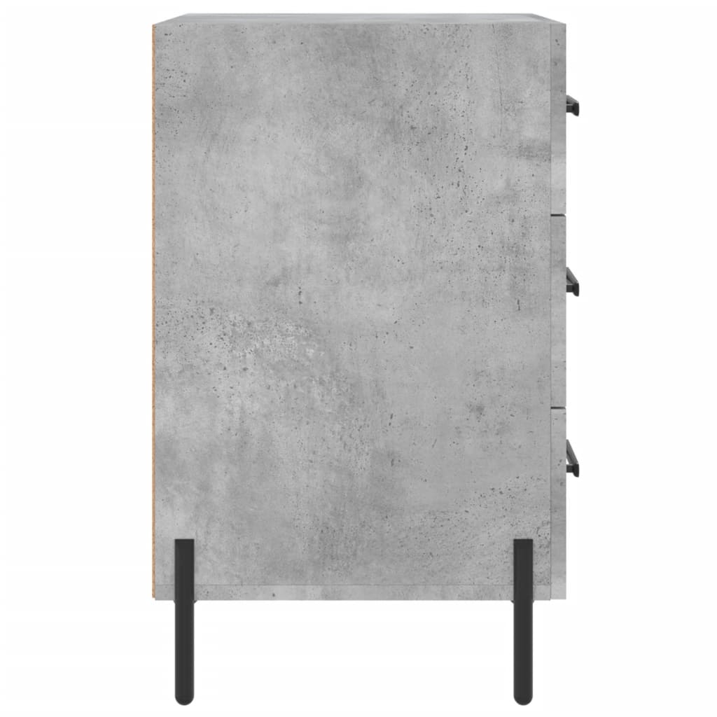 Noptieră, gri beton, 40x40x66 cm, lemn compozit - Lando
