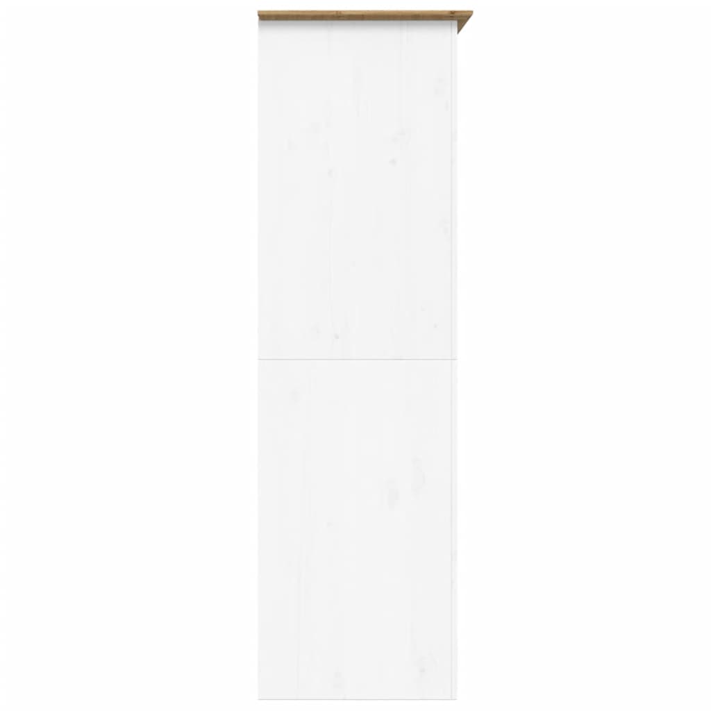 Șifonier "BODO", alb & maro, 101x52x176,5 cm, lemn masiv de pin - Lando