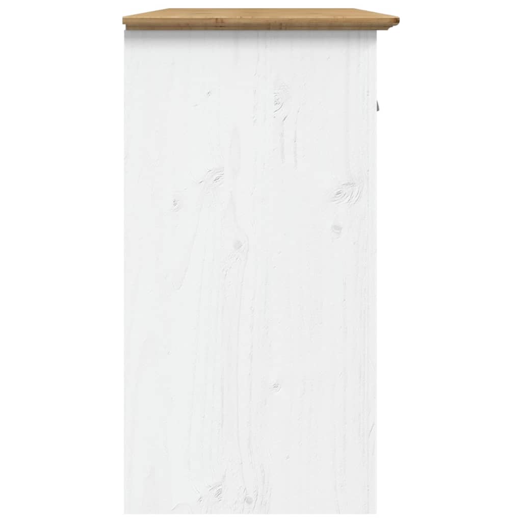 Servantă "BODO", alb și maro, 115x43x79,5 cm, lemn masiv de pin Lando - Lando