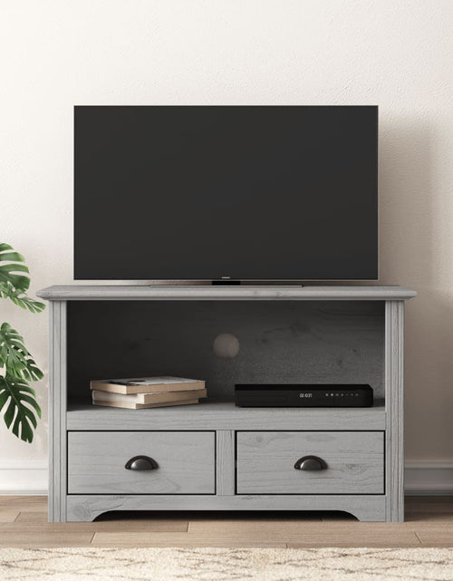 Загрузите изображение в средство просмотра галереи, Comodă TV cu 2 sertare „BODO” gri 91x43x56 cm lemn masiv de pin Lando - Lando
