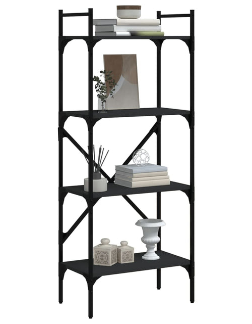 Încărcați imaginea în vizualizatorul Galerie, Bibliotecă cu 4 niveluri, negru, 56x31,5x138,5 cm lemn compozit Lando - Lando

