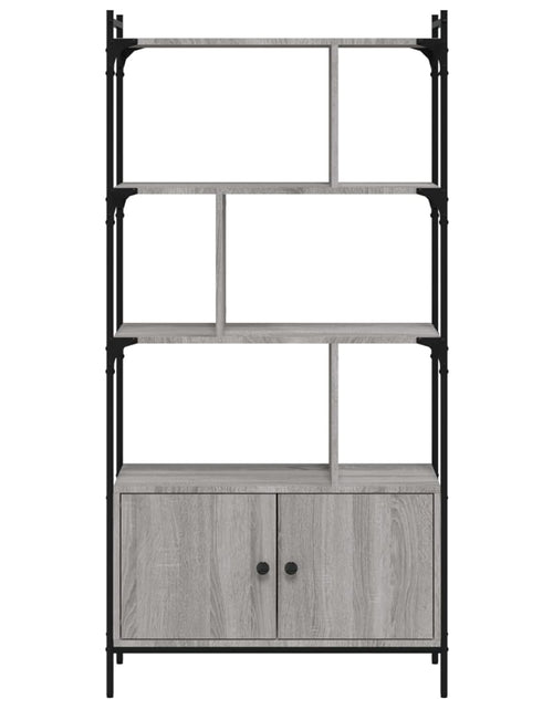 Încărcați imaginea în vizualizatorul Galerie, Bibliotecă cu uși gri sonoma 76,5x30x154,5 cm lemn compozit Lando - Lando
