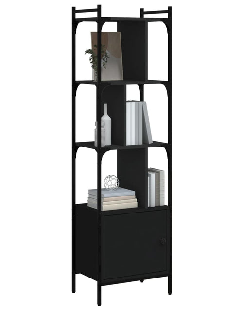 Încărcați imaginea în vizualizatorul Galerie, Bibliotecă cu ușă, negru, 44,5x30x154,5 cm, lemn compozit Lando - Lando

