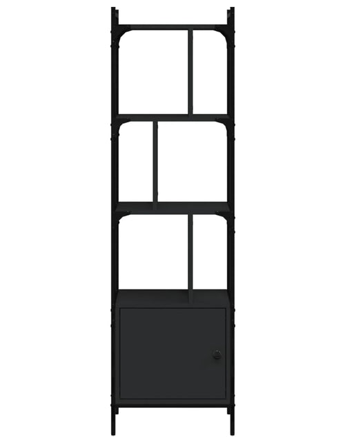 Загрузите изображение в средство просмотра галереи, Bibliotecă cu ușă, negru, 44,5x30x154,5 cm, lemn compozit Lando - Lando
