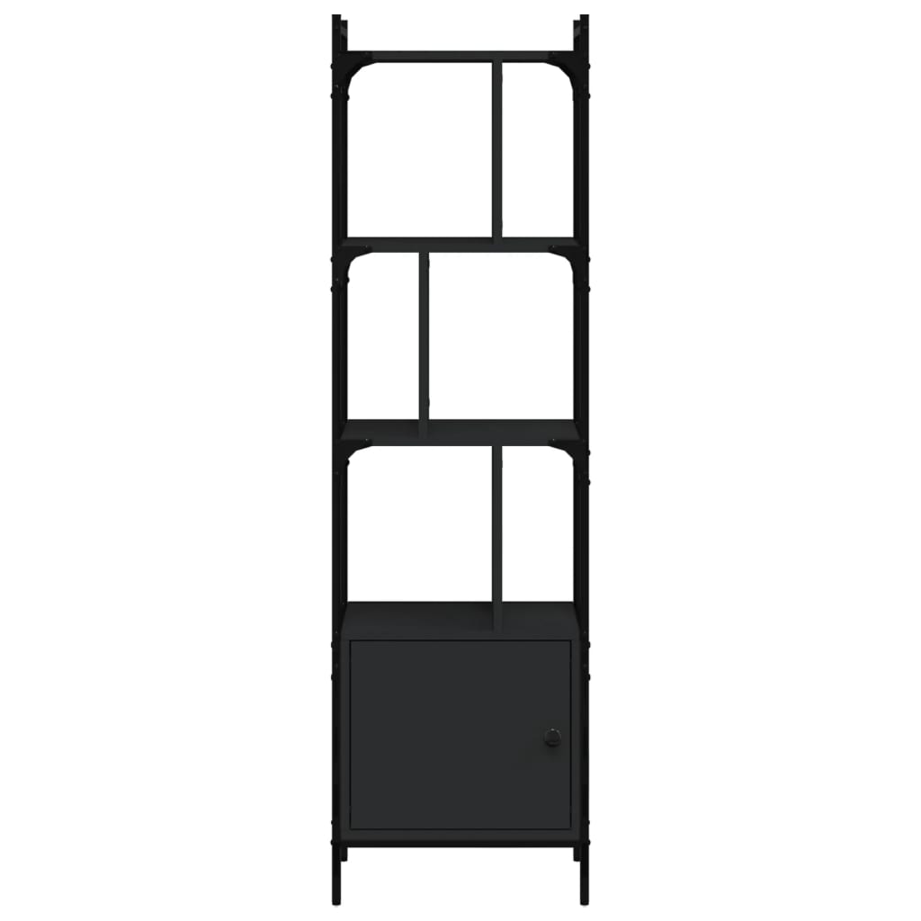 Bibliotecă cu ușă, negru, 44,5x30x154,5 cm, lemn compozit Lando - Lando