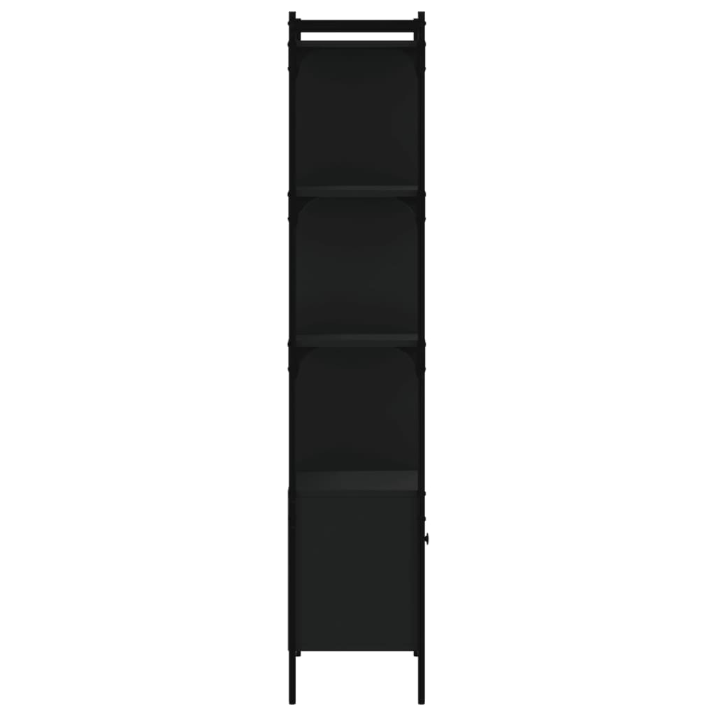Bibliotecă cu ușă, negru, 44,5x30x154,5 cm, lemn compozit Lando - Lando
