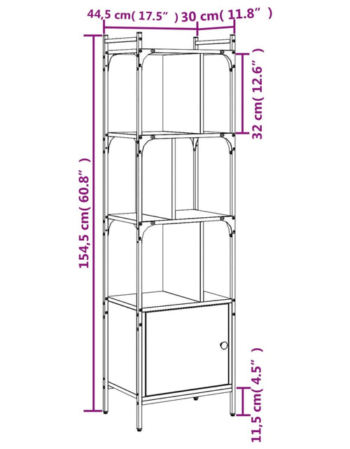 Încărcați imaginea în vizualizatorul Galerie, Bibliotecă cu ușă gri sonoma 44,5x30x154,5 cm lemn compozit Lando - Lando
