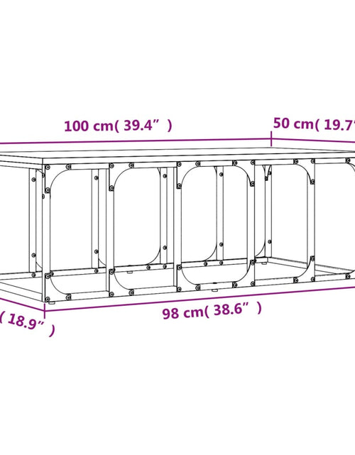 Загрузите изображение в средство просмотра галереи, Măsuță de cafea, stejar maro, 100x50x35,5 cm, lemn prelucrat Lando - Lando
