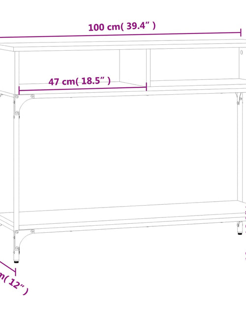 Загрузите изображение в средство просмотра галереи, Măsuță consolă, stejar fumuriu, 100x30,5x75 cm, lemn prelucrat Lando - Lando
