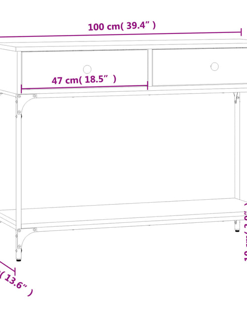 Загрузите изображение в средство просмотра галереи, Măsuță consolă, stejar fumuriu, 100x34,5x75 cm, lemn prelucrat Lando - Lando
