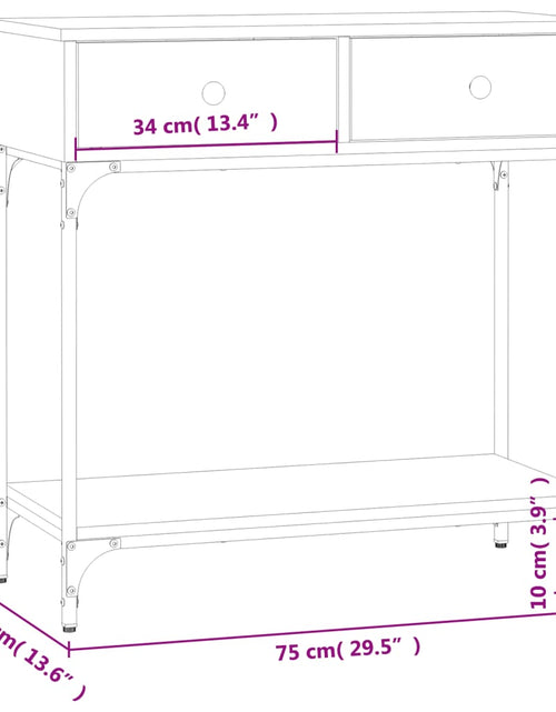 Încărcați imaginea în vizualizatorul Galerie, Masă consolă, stejar maro, 75x34,5x75 cm, lemn prelucrat Lando - Lando
