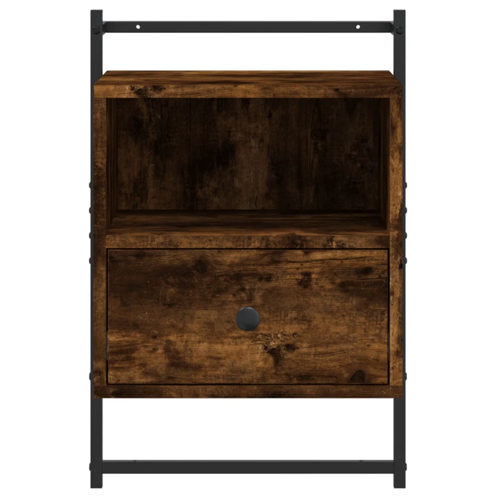 Noptiere de perete, 2 buc., stejar fumuriu, 40x30x61 cm, lemn - Lando