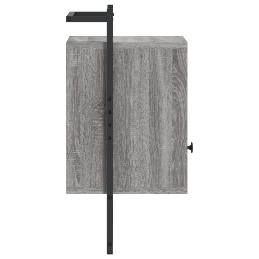 Noptiere de perete, 2 buc., gri sonoma, 40x30x61 cm, lemn - Lando