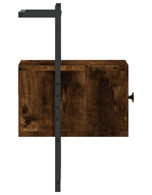 Загрузите изображение в средство просмотра галереи, Noptieră de perete, stejar fumuriu, 35x30x51 cm, lemn prelucrat - Lando
