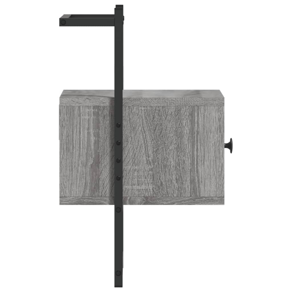 Noptiere de perete, 2 buc., gri sonoma, 35x30x51 cm, lemn - Lando