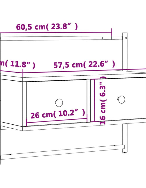 Загрузите изображение в средство просмотра галереи, Dulap TV montat pe perete, stejar sonoma, 60,5x30x51 cm, lemn Lando - Lando
