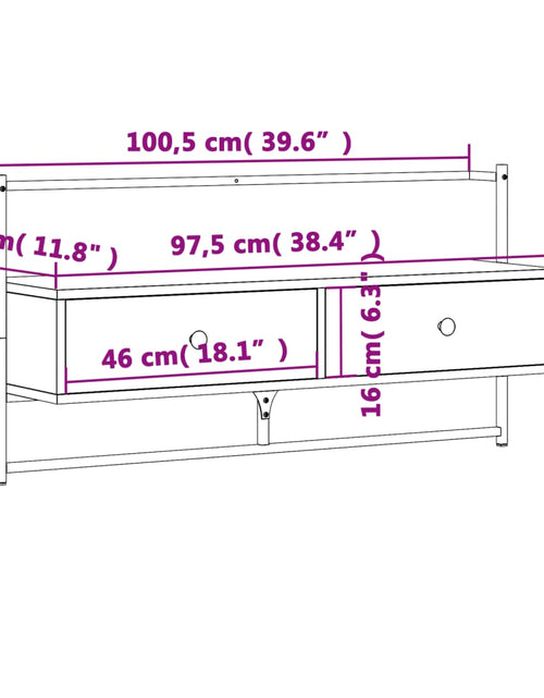 Загрузите изображение в средство просмотра галереи, Dulap TV montat pe perete, stejar maro, 100,5x30x51 cm, lemn Lando - Lando
