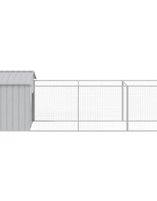 Încărcați imaginea în vizualizatorul Galerie, Casă câine &amp; acoperiș gri deschis 117x405x123cm oțel galvanizat - Lando
