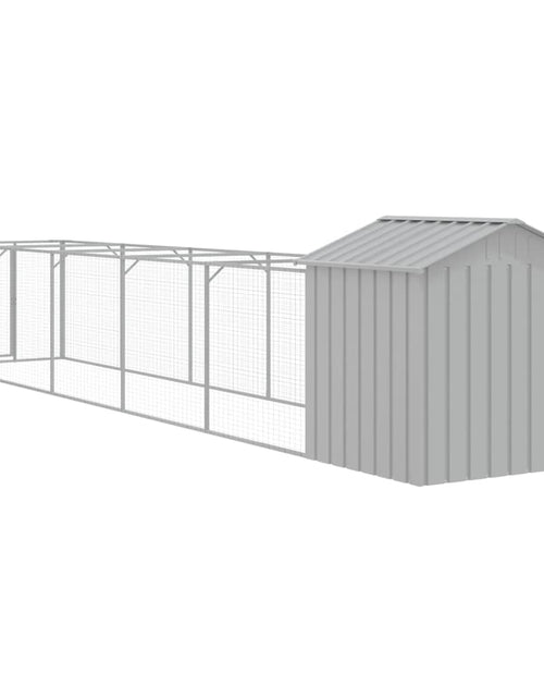 Încărcați imaginea în vizualizatorul Galerie, Casă câine &amp; acoperiș gri deschis 117x609x123cm oțel galvanizat - Lando
