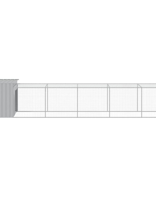Încărcați imaginea în vizualizatorul Galerie, Coteț pui cu incintă gri deschis 110x609x110 cm oțel galvanizat Lando - Lando
