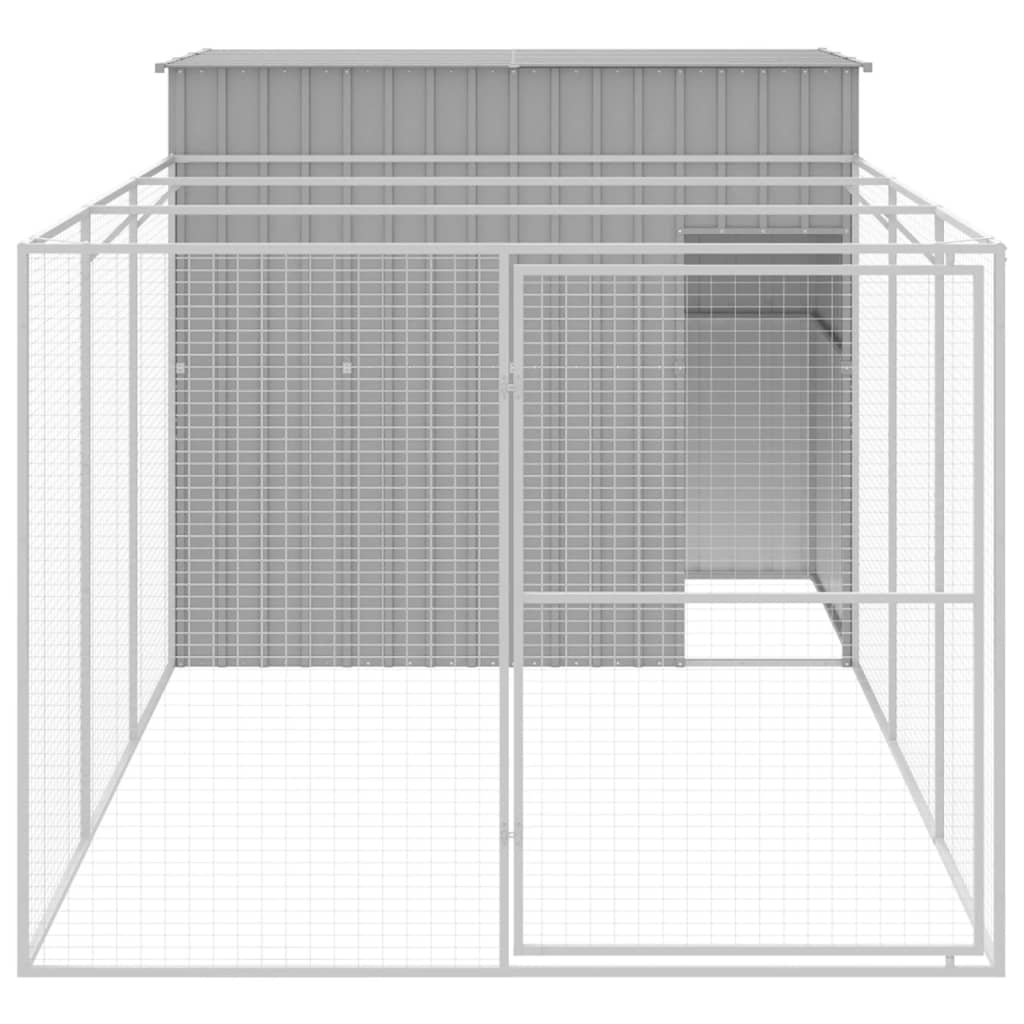 Cușcă de câine & țarc gri deschis 214x457x181cm oțel galvanizat - Lando