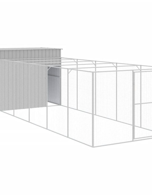 Încărcați imaginea în vizualizatorul Galerie, Cușcă de câine &amp; țarc gri deschis 214x661x181cm oțel galvanizat - Lando
