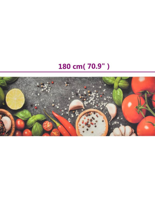 Încărcați imaginea în vizualizatorul Galerie, Covor de bucătărie lavabil, 60x180 cm, catifea, model legume - Lando
