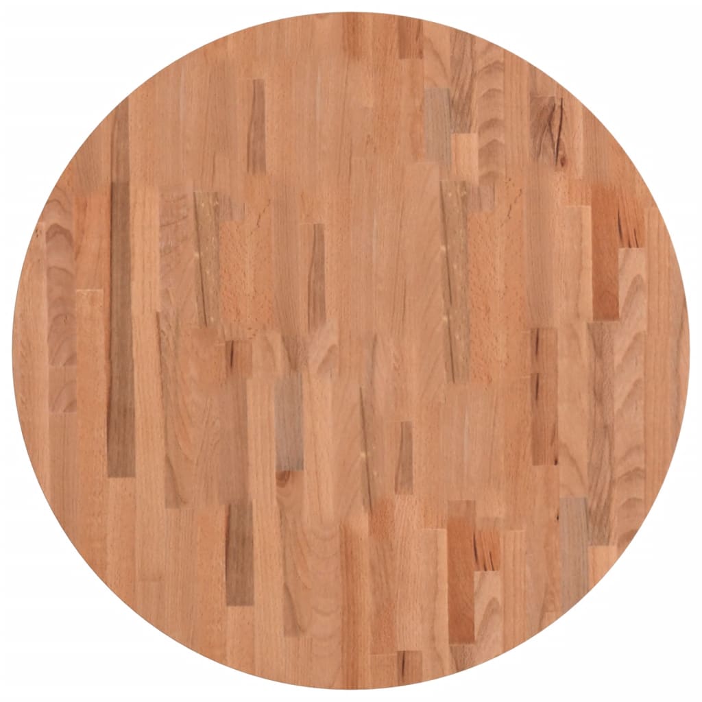 Blat de masă rotund, Ø80x4 cm, lemn masiv de fag - Lando