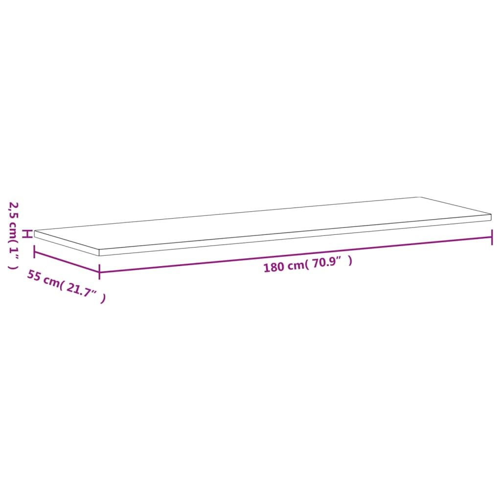 Blat pentru banc de lucru, 180x55x2,5 cm, lemn masiv de fag - Lando