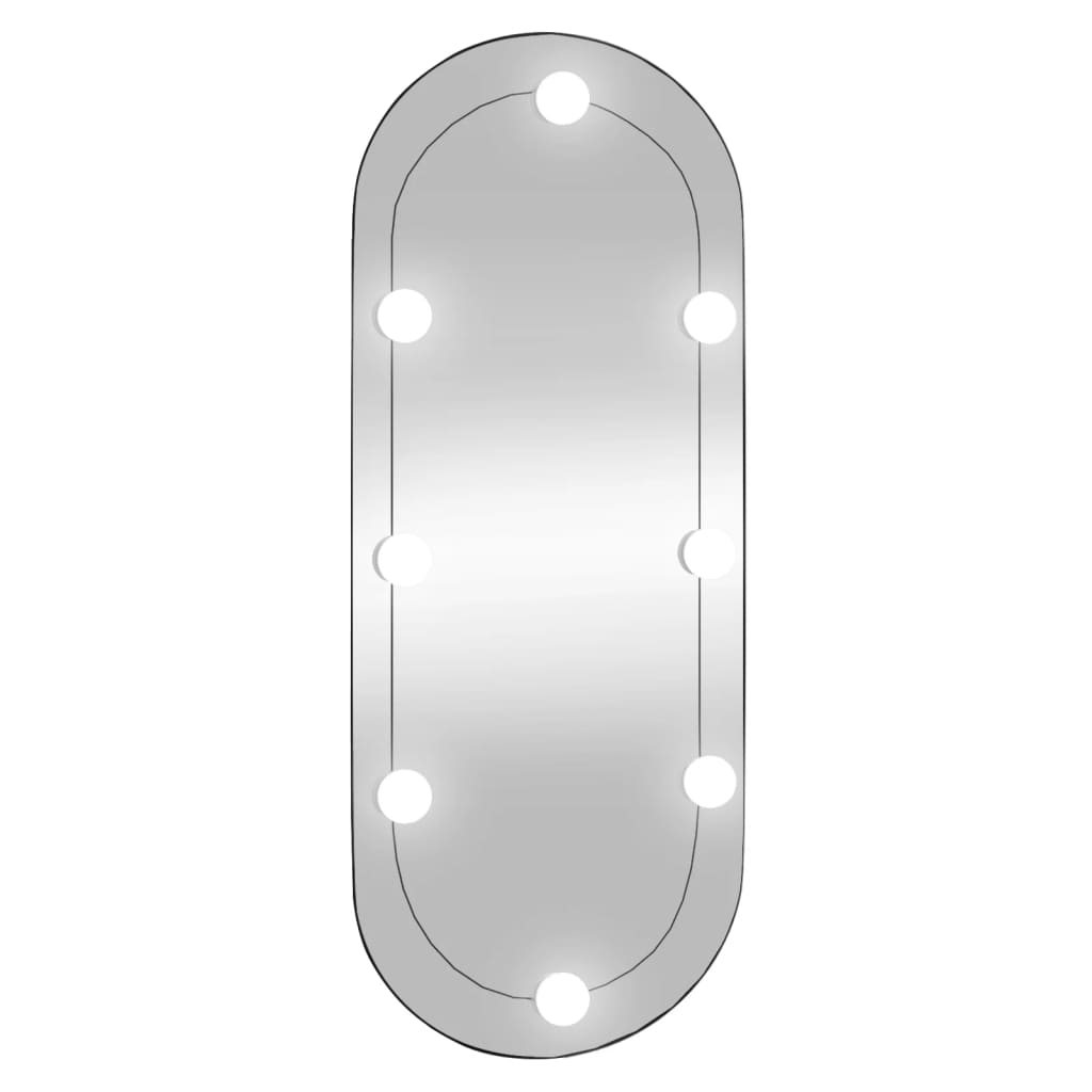 Oglindă de perete cu lumini LED 30x70 cm oval sticlă - Lando