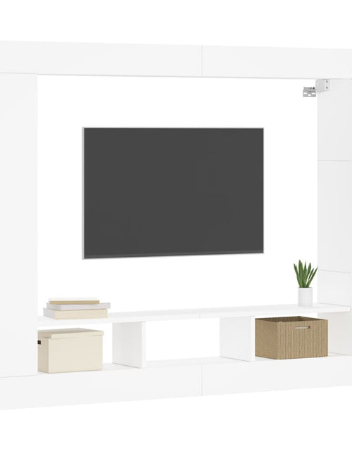 Загрузите изображение в средство просмотра галереи, Comodă TV, alb, 152x22x113 cm, lemn prelucrat - Lando
