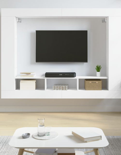 Încărcați imaginea în vizualizatorul Galerie, Comodă TV, alb, 152x22x113 cm, lemn prelucrat - Lando
