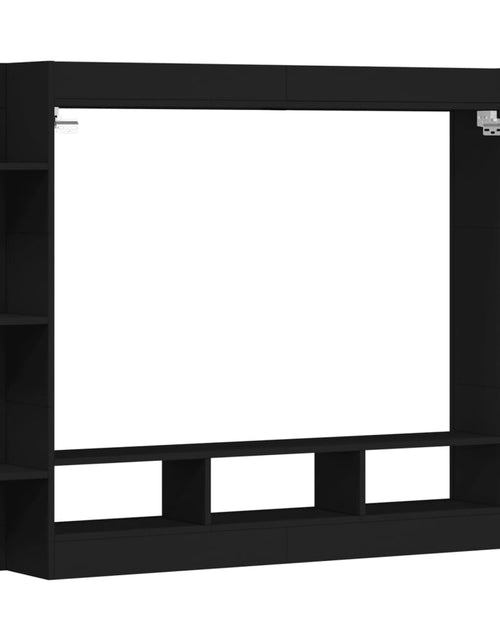Загрузите изображение в средство просмотра галереи, Comodă TV, negru, 152x22x113 cm, lemn prelucrat - Lando
