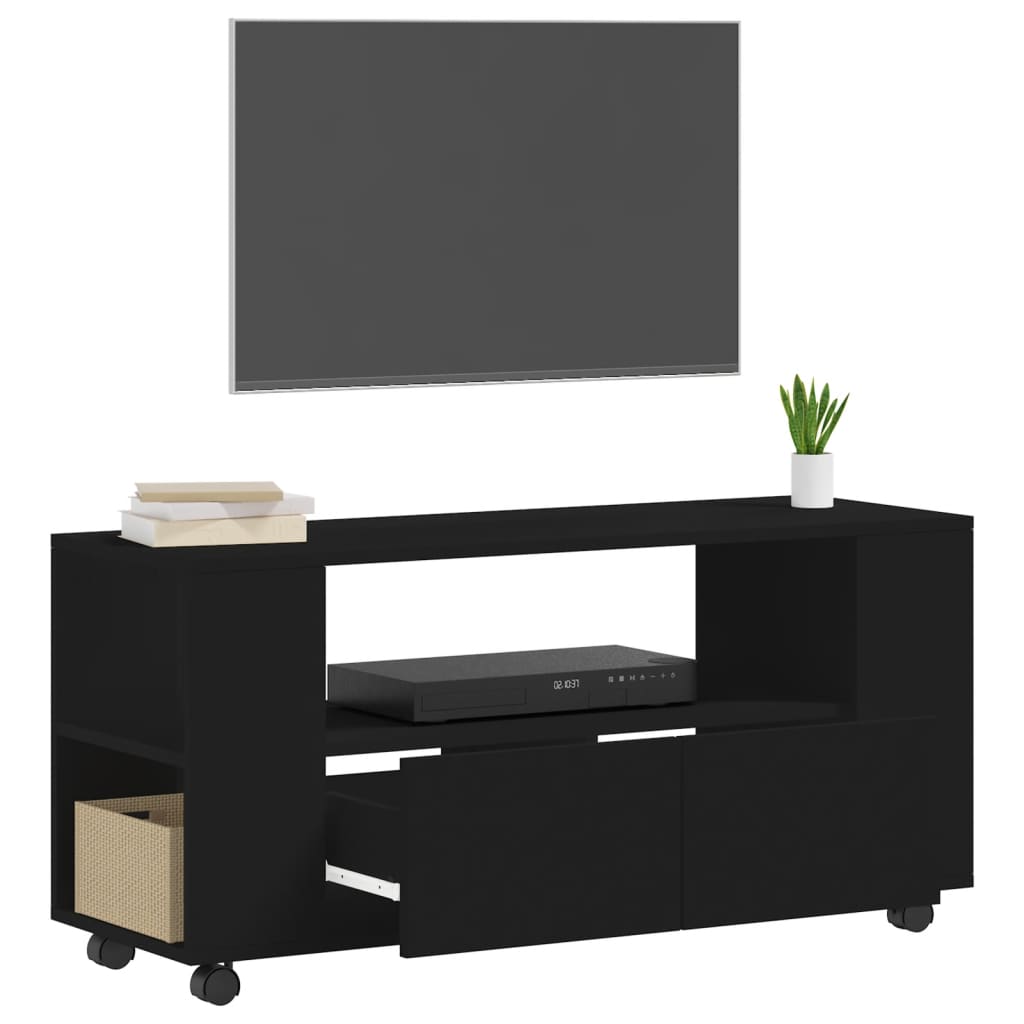 Comodă TV, negru, 102x34,5x43 cm, lemn prelucrat Lando - Lando