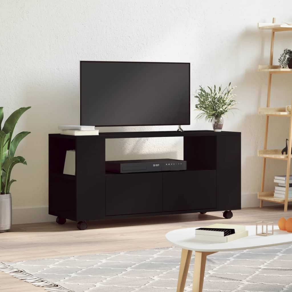 Comodă TV, negru, 102x34,5x43 cm, lemn prelucrat Lando - Lando