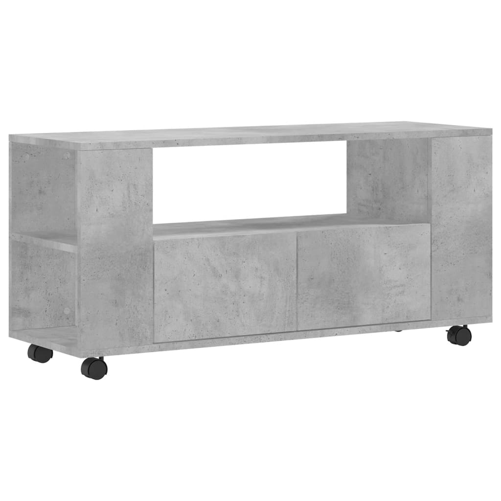 Comodă TV, gri beton, 102x34,5x43 cm, lemn prelucrat Lando - Lando